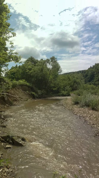 Effects River Erosion Process Hilly Terrain — Stok fotoğraf