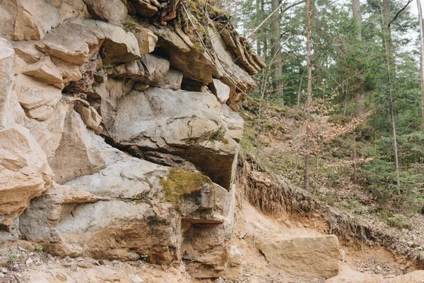 Stone Wall Gebury Abandoned Quarry Poland — Stock Photo, Image