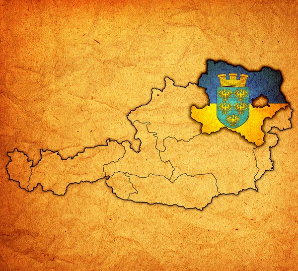 Lower Austria on map of austria — Stock Photo, Image