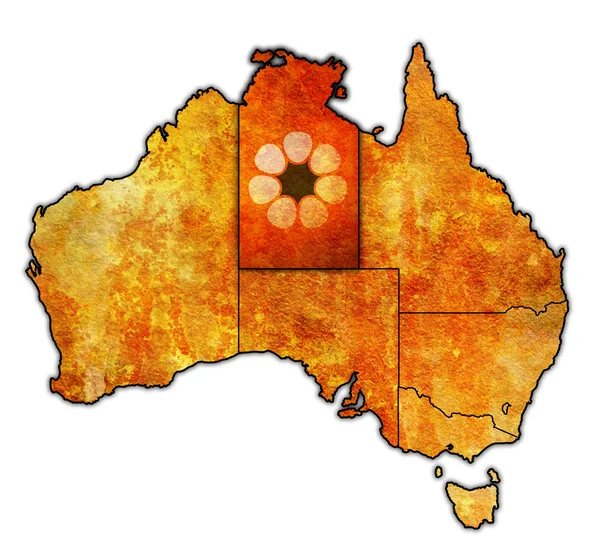 Northern territory on map of australia — Stock Photo, Image