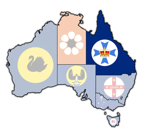 Queensland on map of australia — Stock Photo, Image