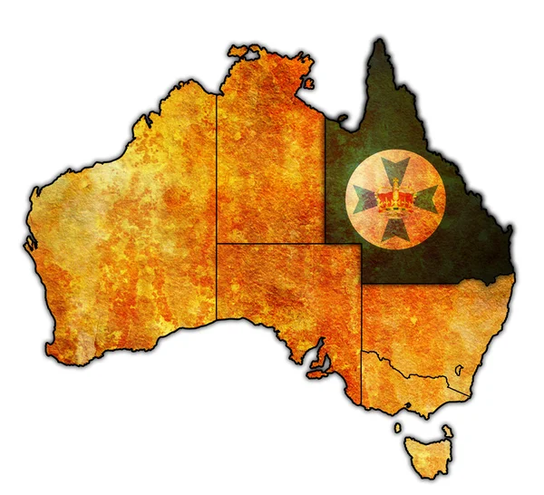 Queenland auf der Karte von Australien — Stockfoto
