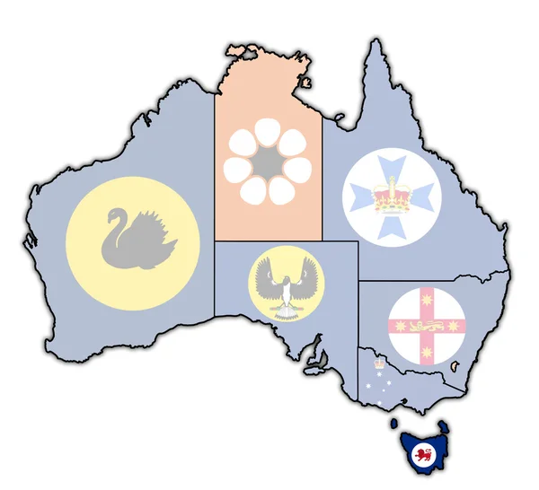 Tasmania on map of australia — Stock Photo, Image