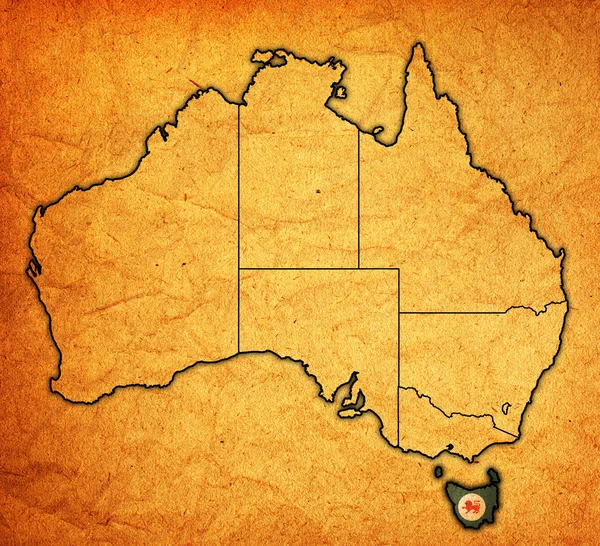 Tasmania sur la carte de Australie — Photo