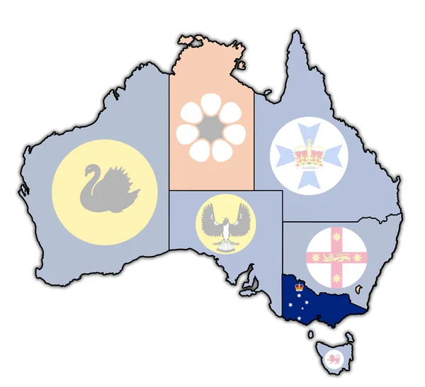 Victoria en el mapa de australia — Foto de Stock