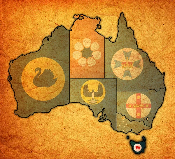 Tasmania en el mapa de Australia — Foto de Stock