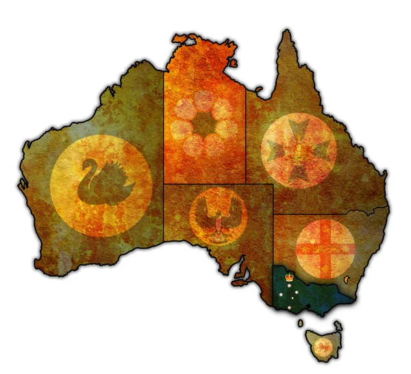 Victoria on map of australia — Stock Photo, Image