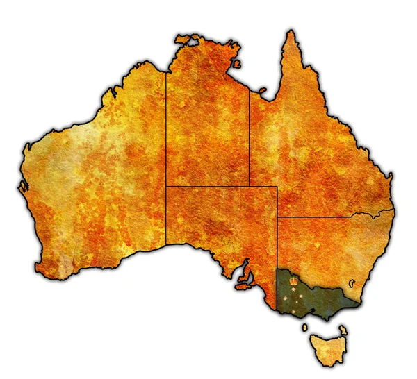 Victoria on map of australia — Stock Photo, Image