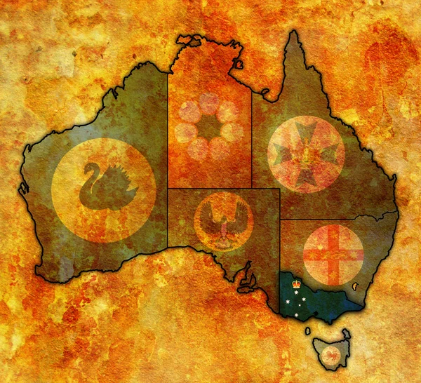 Victoria on map of australia — Stock Photo, Image