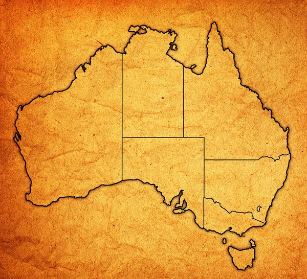 Territorios en el mapa de Australia — Foto de Stock