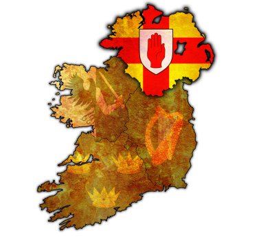 Ulster İrlanda Haritası üzerinde