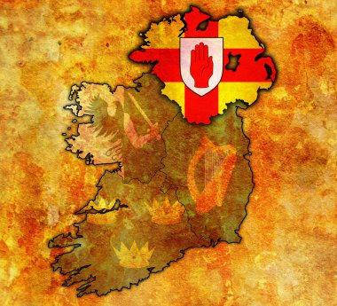 Ulster İrlanda Haritası üzerinde