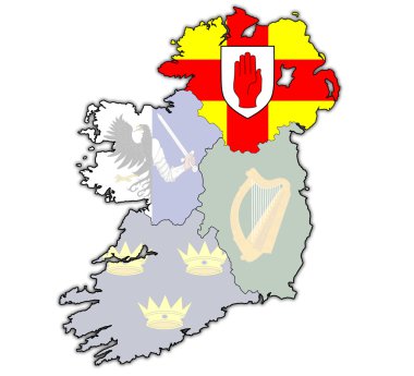 Ulster İrlanda Haritası üzerinde