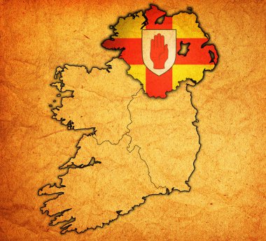 Ulster İrlanda Haritası üzerinde