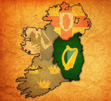 Leinster İrlanda Haritası üzerinde