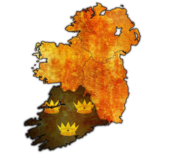 Munster na mapie Irlandii — Zdjęcie stockowe