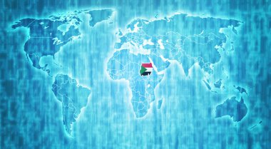 Sudan toprakları üzerinde Dünya Haritası