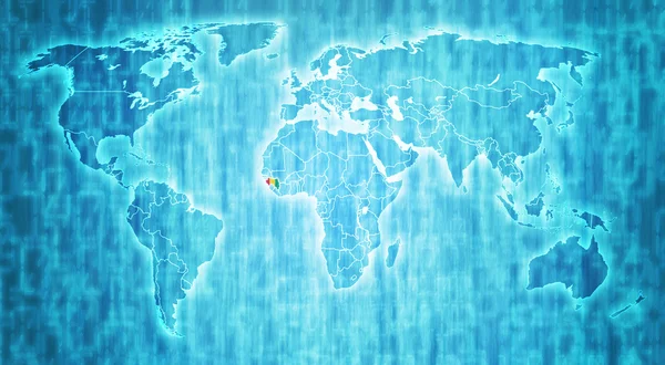 Guinea území na mapě světa — Stock fotografie