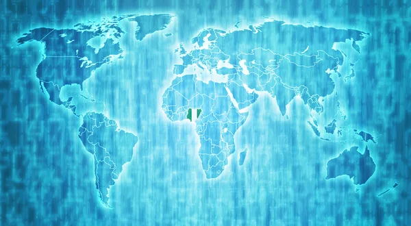 Nigeria territorio en el mapa del mundo — Foto de Stock