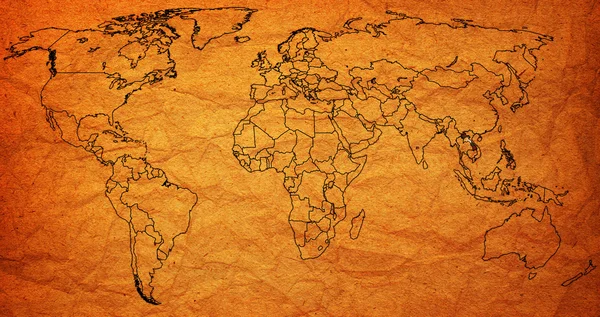 Территория Лаоса на карте мира — стоковое фото