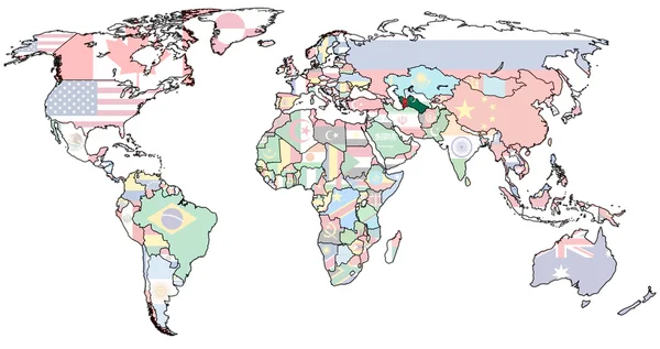 Territoire de la Turquie sur la carte du monde — Photo