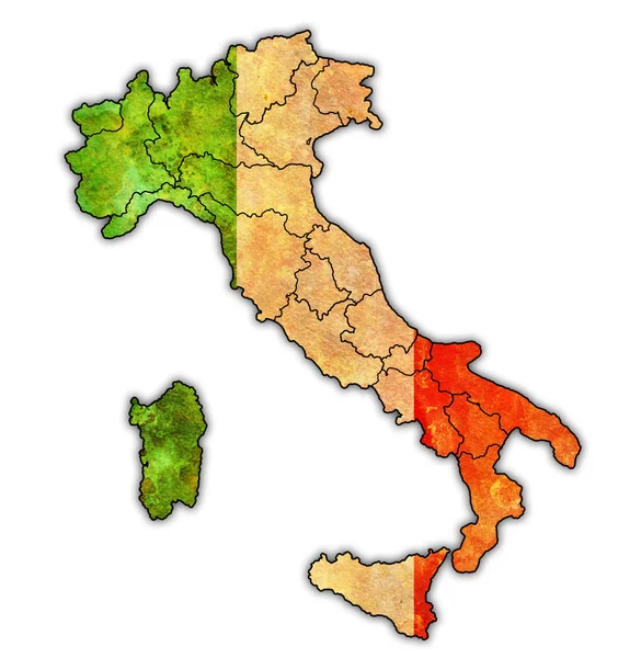Mapa Włoch z Podział administracyjny — Zdjęcie stockowe