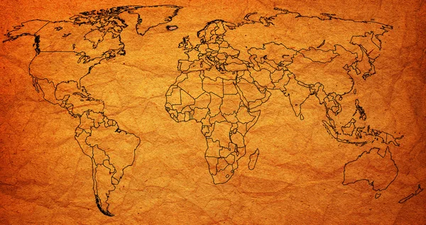 Territorio ghiandolare sulla mappa del mondo — Foto Stock
