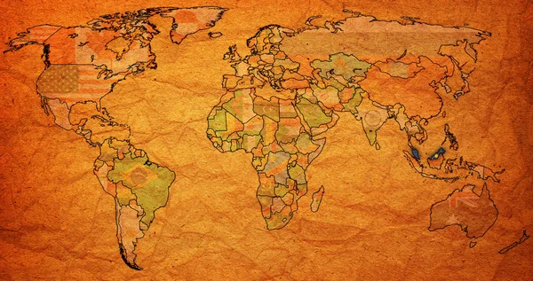 Malezya toprakları üzerinde Dünya Haritası — Stok fotoğraf