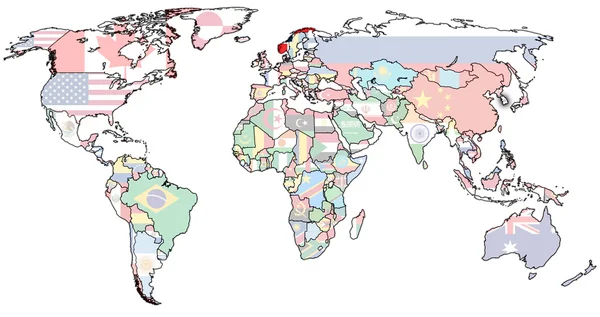 Norway territory on world map — Stock Photo, Image