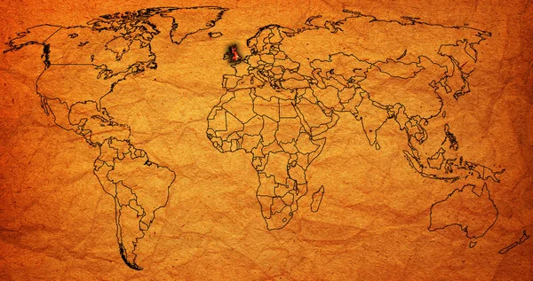 Territorio del regno unito sulla mappa del mondo — Foto Stock