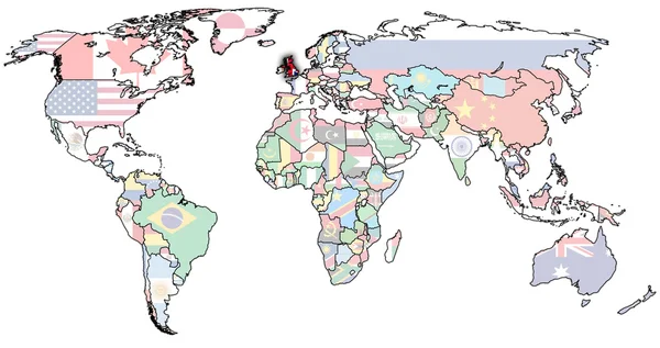 United kingdom territory on world map — Stock Photo, Image