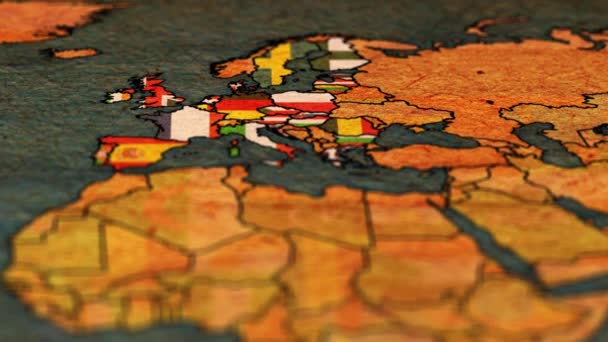 Mapa uf europen unión — Vídeo de stock