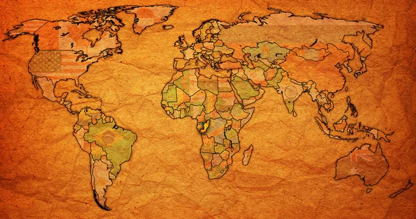 Territorio congo sulla mappa del mondo — Foto Stock