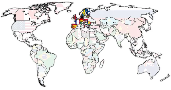 Mapa do mundo real — Fotografia de Stock