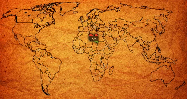 Libya territory on world map — Stock Photo, Image