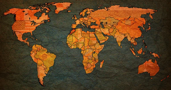세계 지도에 모로코 영토 — 스톡 사진