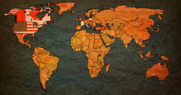 북대서양 조약 기구 onl 세계 지도 — 스톡 사진