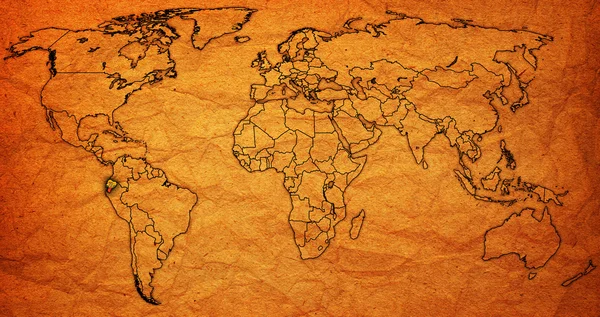 Dünya Haritası üzerinde Ekvator bölgesi — Stok fotoğraf