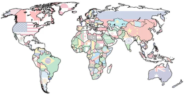 Uruguay területén a világ Térkép — Stock Fotó