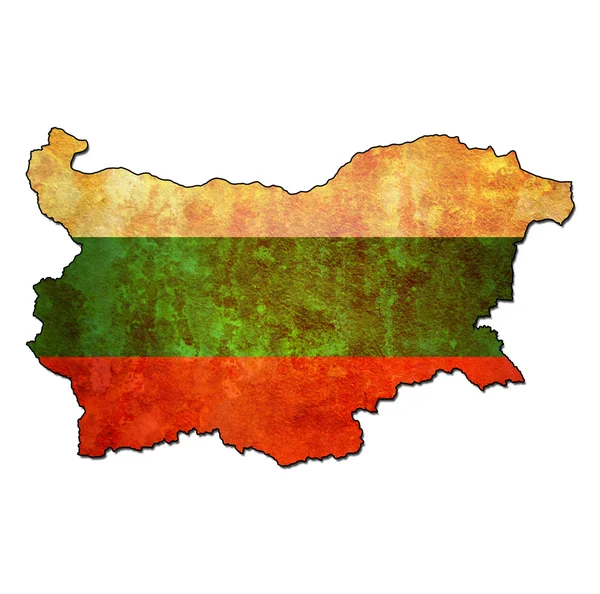 Bulgarije grondgebied met vlag — Stockfoto