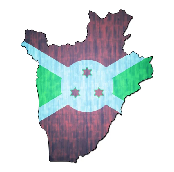 Burundi territory with flag — Stock Photo, Image