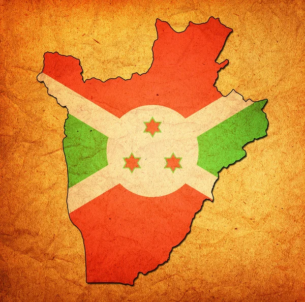 Burundi territory with flag — Stock Photo, Image