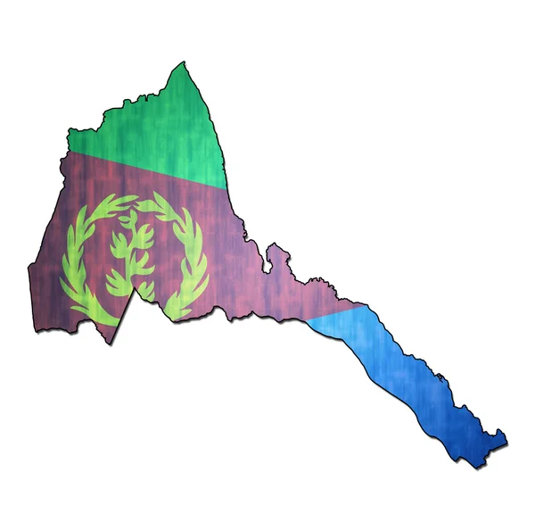 Eritrea territory with flag — Stock Photo, Image