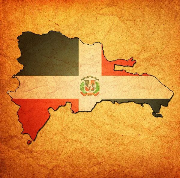 Территория Доминиканской Республики с флагом — стоковое фото