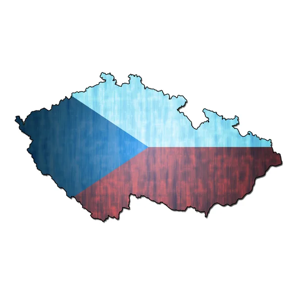 Tjeckoslovakien territorium med flagga — Stockfoto