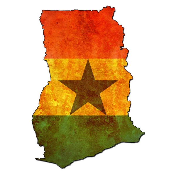 Ghana territory with flag — Stock Photo, Image