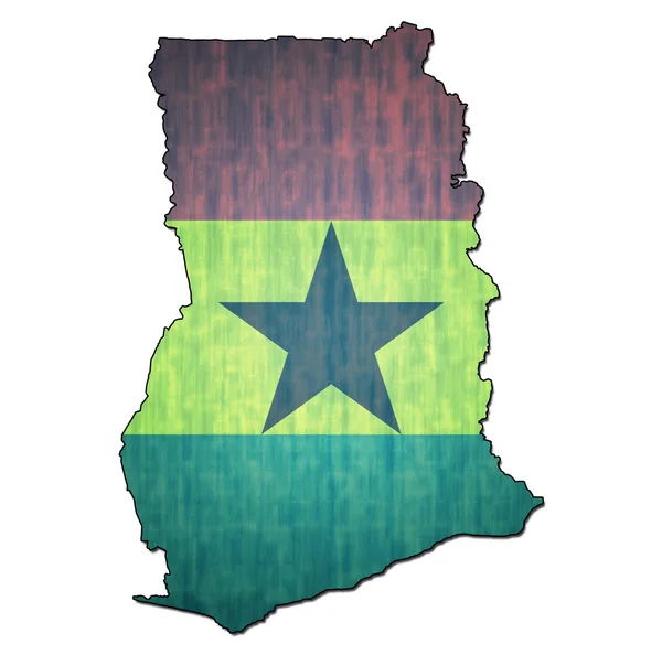 Ghana territory with flag — Stock Photo, Image