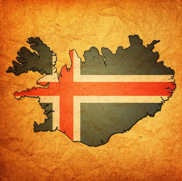 İzlanda bölge bayrağı ile — Stok fotoğraf
