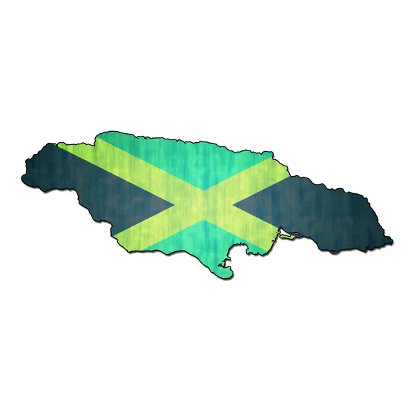 Territoire jamaica avec drapeau — Photo