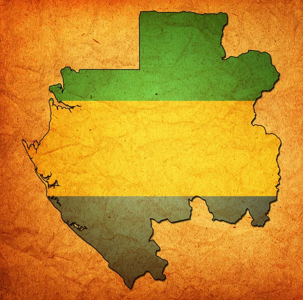 Gabon territory with flag — Stock Photo, Image